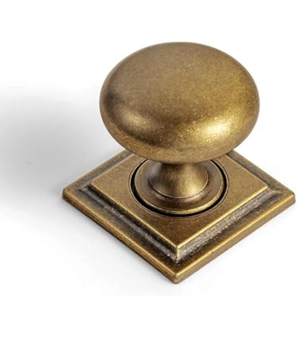Goo-Ki Antique Brass Zinc Alloy Cabinet Knob with Backplate